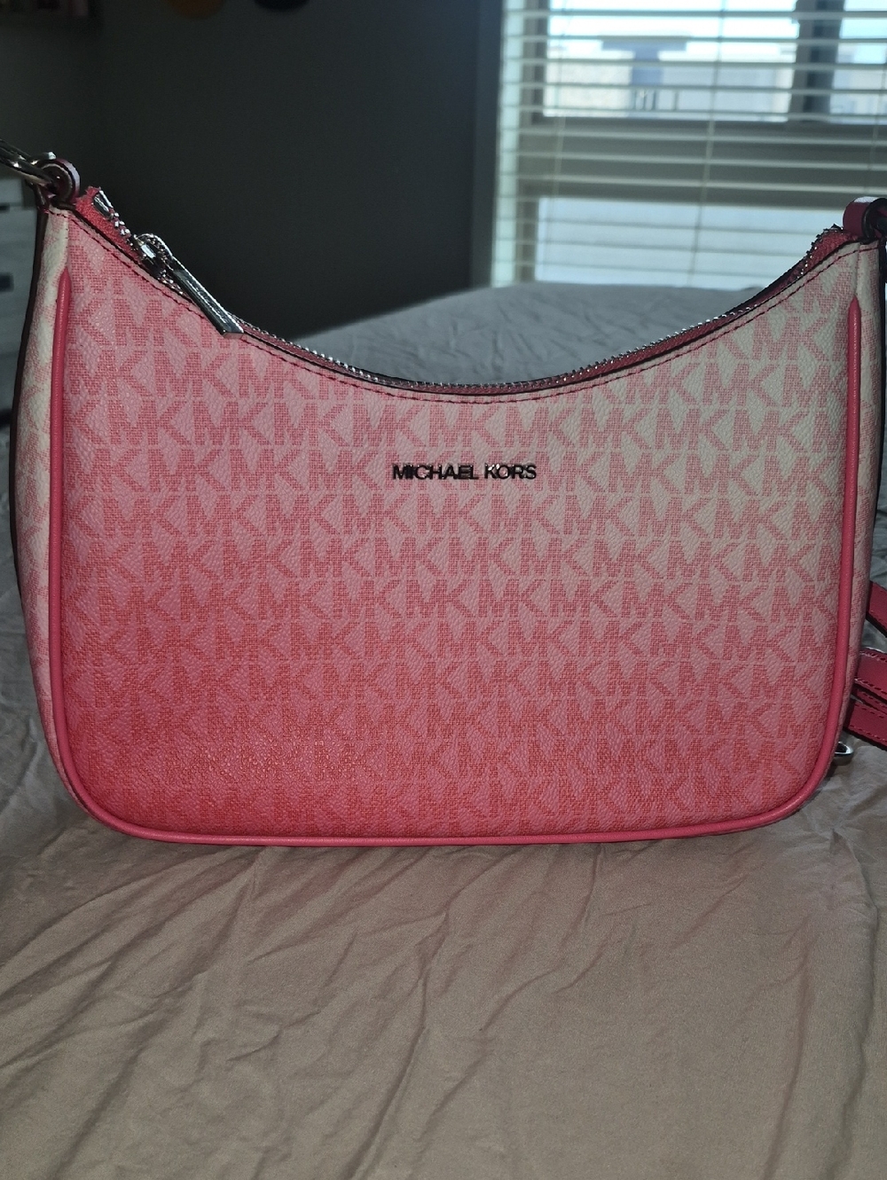Michael Kors Pink Ombre Signature Hobo Crossbody